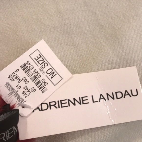 Adrienne Landau red Pom Pom scarf - Picture 3 of 3